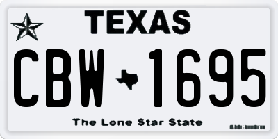 TX license plate CBW1695