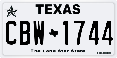 TX license plate CBW1744