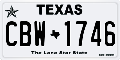 TX license plate CBW1746