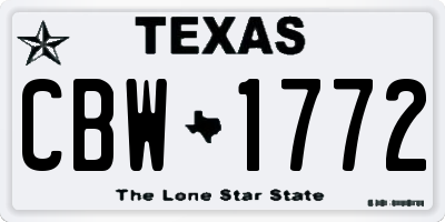 TX license plate CBW1772