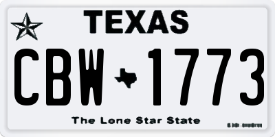 TX license plate CBW1773