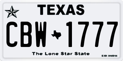 TX license plate CBW1777