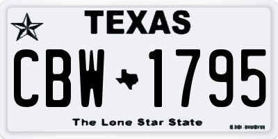 TX license plate CBW1795