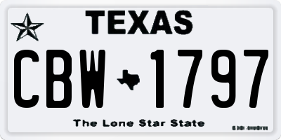 TX license plate CBW1797