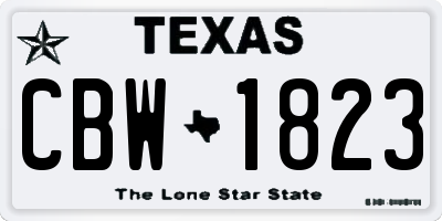 TX license plate CBW1823