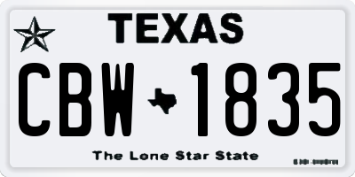 TX license plate CBW1835