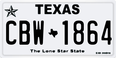 TX license plate CBW1864