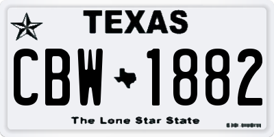 TX license plate CBW1882