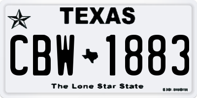 TX license plate CBW1883