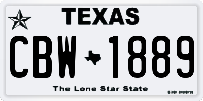 TX license plate CBW1889