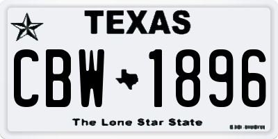 TX license plate CBW1896