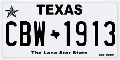 TX license plate CBW1913