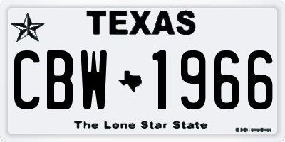 TX license plate CBW1966