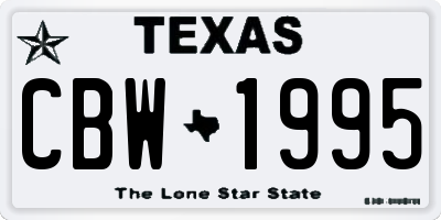 TX license plate CBW1995