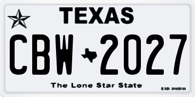 TX license plate CBW2027