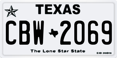 TX license plate CBW2069
