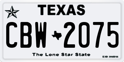 TX license plate CBW2075