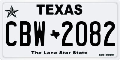TX license plate CBW2082