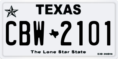 TX license plate CBW2101