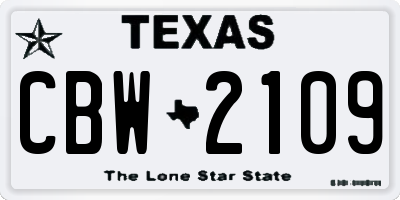 TX license plate CBW2109