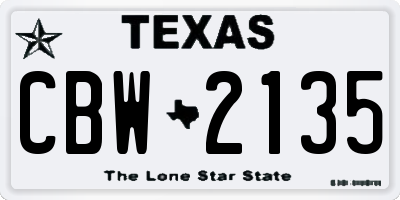 TX license plate CBW2135