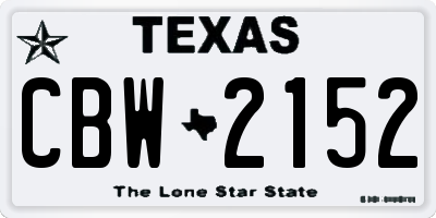 TX license plate CBW2152