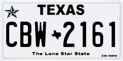 TX license plate CBW2161