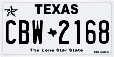 TX license plate CBW2168