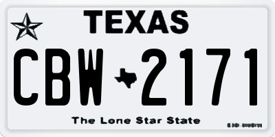 TX license plate CBW2171
