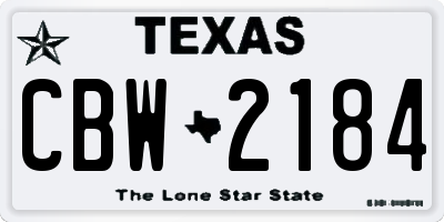 TX license plate CBW2184