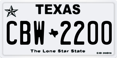 TX license plate CBW2200