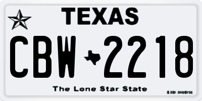 TX license plate CBW2218