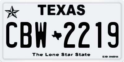 TX license plate CBW2219