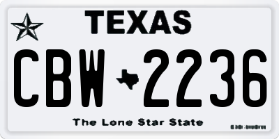 TX license plate CBW2236