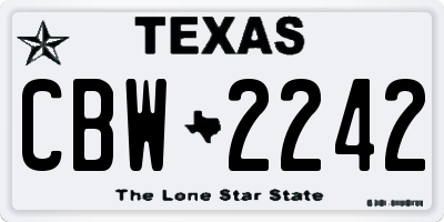 TX license plate CBW2242