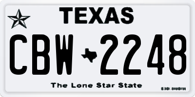 TX license plate CBW2248