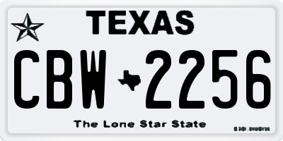 TX license plate CBW2256