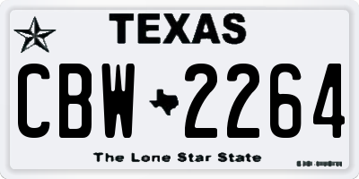 TX license plate CBW2264