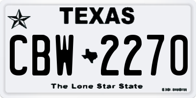 TX license plate CBW2270