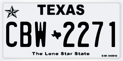 TX license plate CBW2271