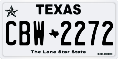 TX license plate CBW2272