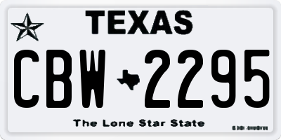 TX license plate CBW2295