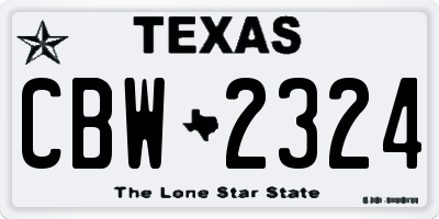 TX license plate CBW2324