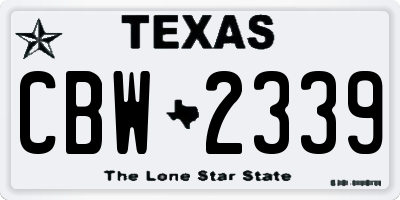 TX license plate CBW2339
