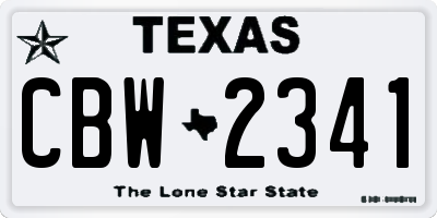 TX license plate CBW2341