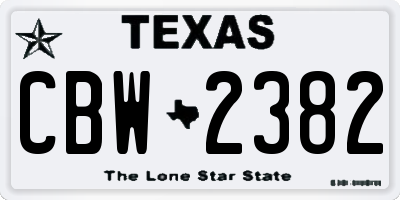 TX license plate CBW2382