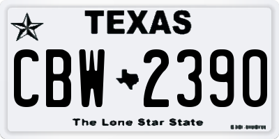 TX license plate CBW2390