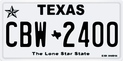 TX license plate CBW2400