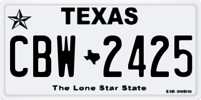 TX license plate CBW2425