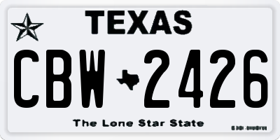 TX license plate CBW2426
